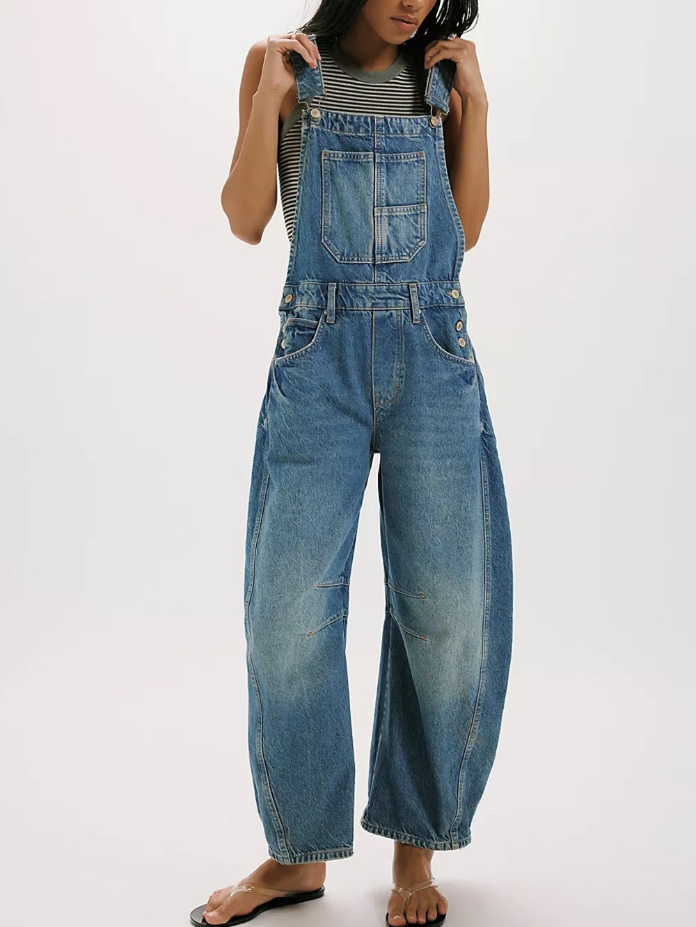 Free People We The Free Good Luck Barrel Overalls